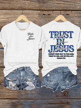 Women's  "Trust in Jesus" 37:5 Bible Verse Design Print T-Shirt