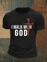 Men's  I Walk With God Print T-Shirt