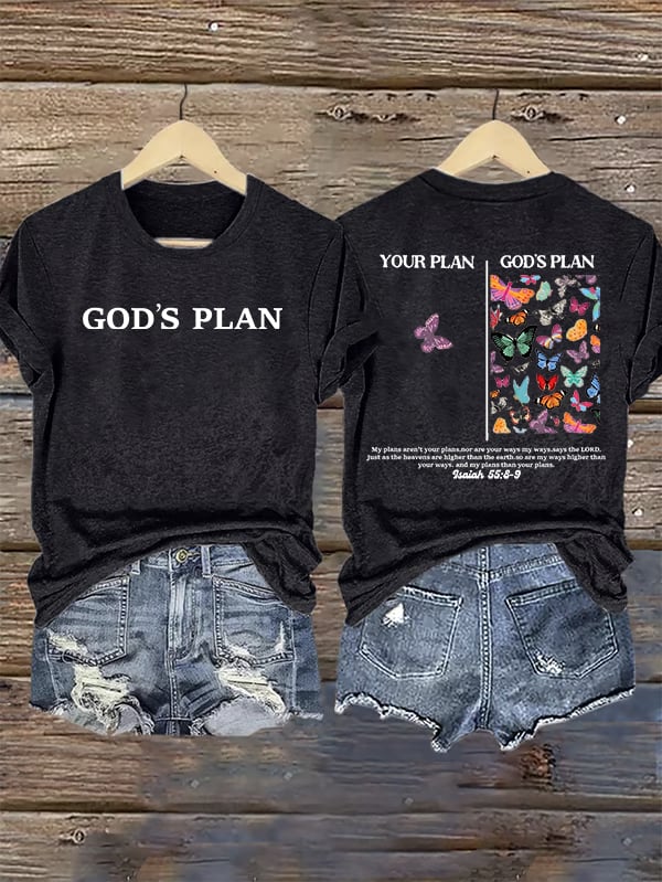 Women's  your-plan-and-god's-plan  Printed T-shirt
